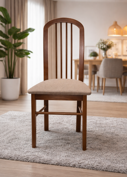 173-4-2  Silla color madera y tapizado a elegir.